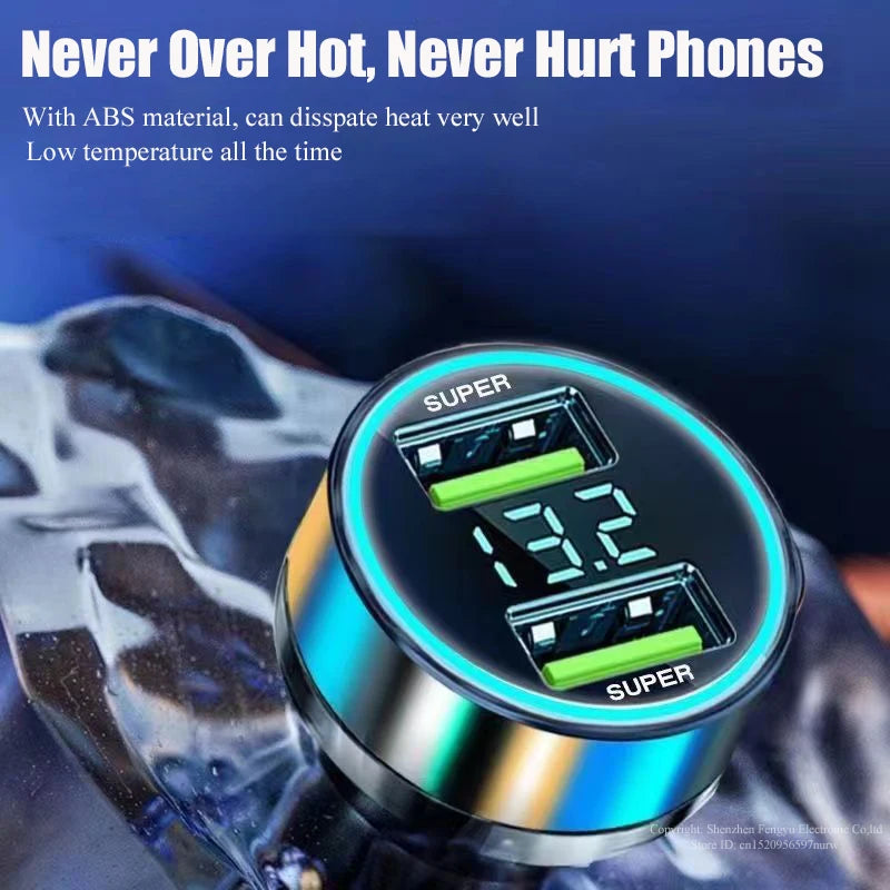 2 Port Super Fast USB Car Charger for iPhone 14 Pro Max 13 Oneplus Huawei OPPO Samsung Xiaomi 240W Quick Charging Loader Adapter