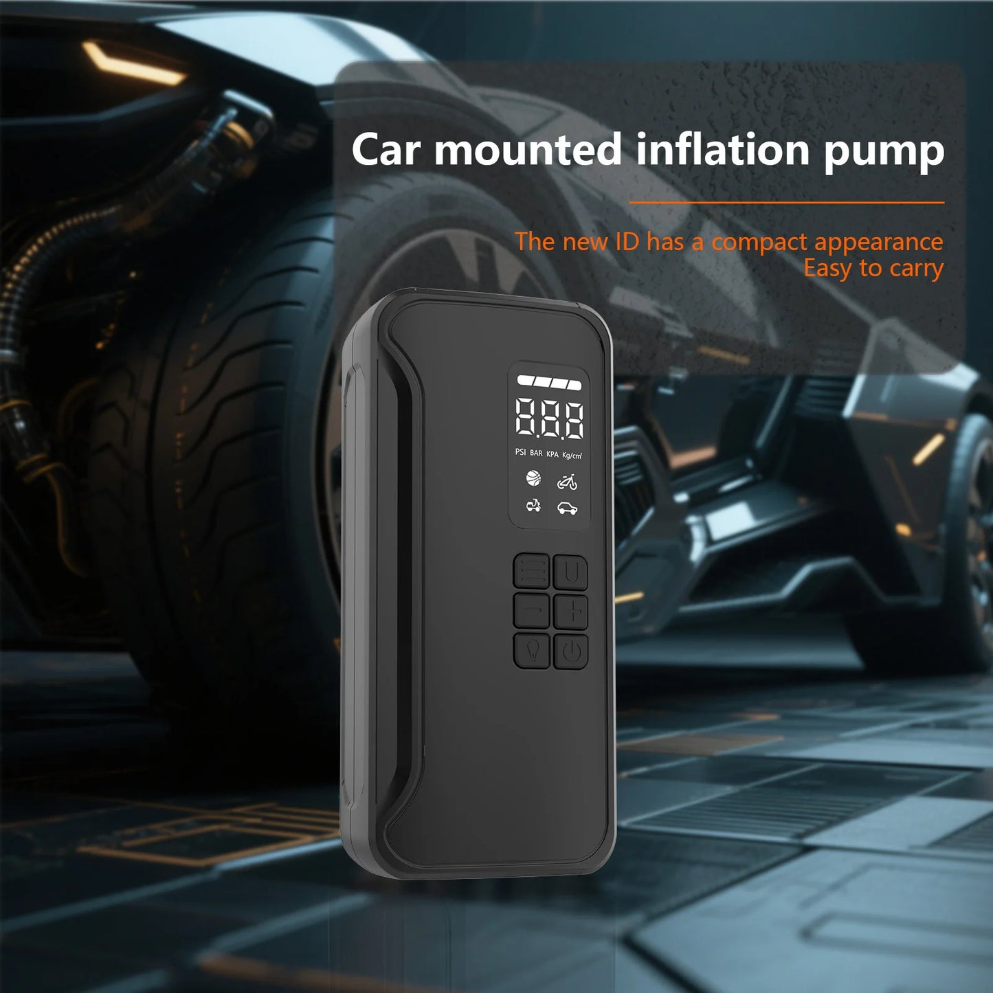 Wireless Air Pump 150psi Touch Screen Portable Electric Tire Inflator For Car Bicycle Motorcycle Mini Air Compressor Injector