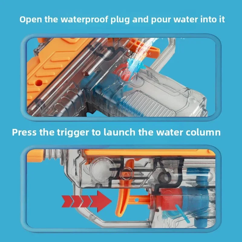 Summer Water Gun Non Electric Pistol High-pressure Full Automatic Shooting Water Beach Toy Gun for Kid Adult Interesting Game