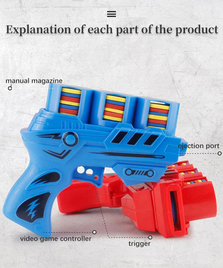 Soft Bullet Toy Gun Children's Flying Gun Toy Safety EVA Soft Bullet Foam Disc Launcher Gun Parent-Child Interaction Games Toys