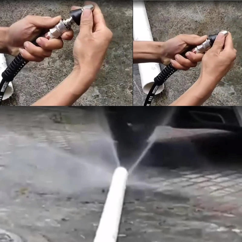 Sewer Cleaning Tool Pipe Unclogger Nozzle 1/4 Quick Connector Pressure Washer Sewer Jetter Nozzle for Drain Jetting Hose 5000PSI
