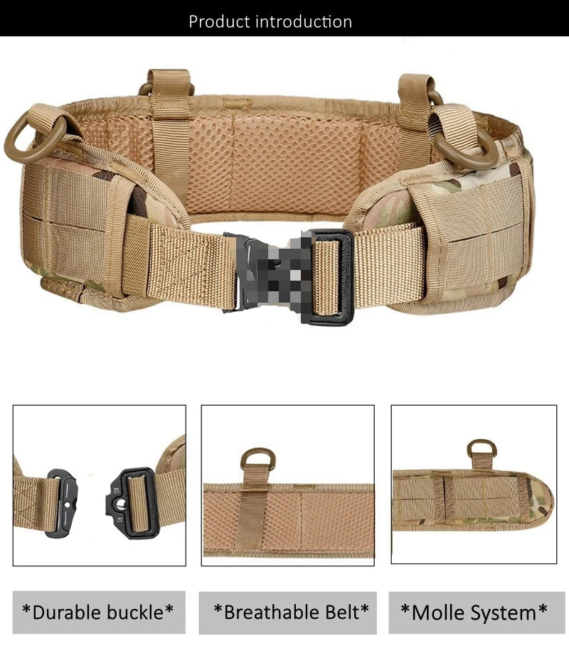 Tactical Padded Belt Airsoft CS Combat Molle Airsoft Belts Duty Paintball Waist Belt War Game Hunting Accessories