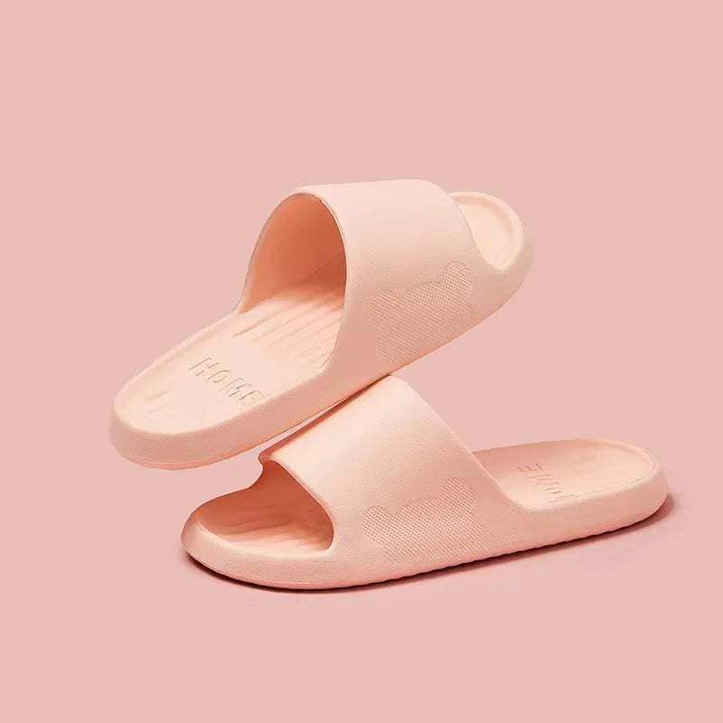 Soft Slippers Couples Home Outdoor Slipper Summer Women Bedroom Thick Bottom Shoes Beach Sandals Men Flip Flops Shower Shoes