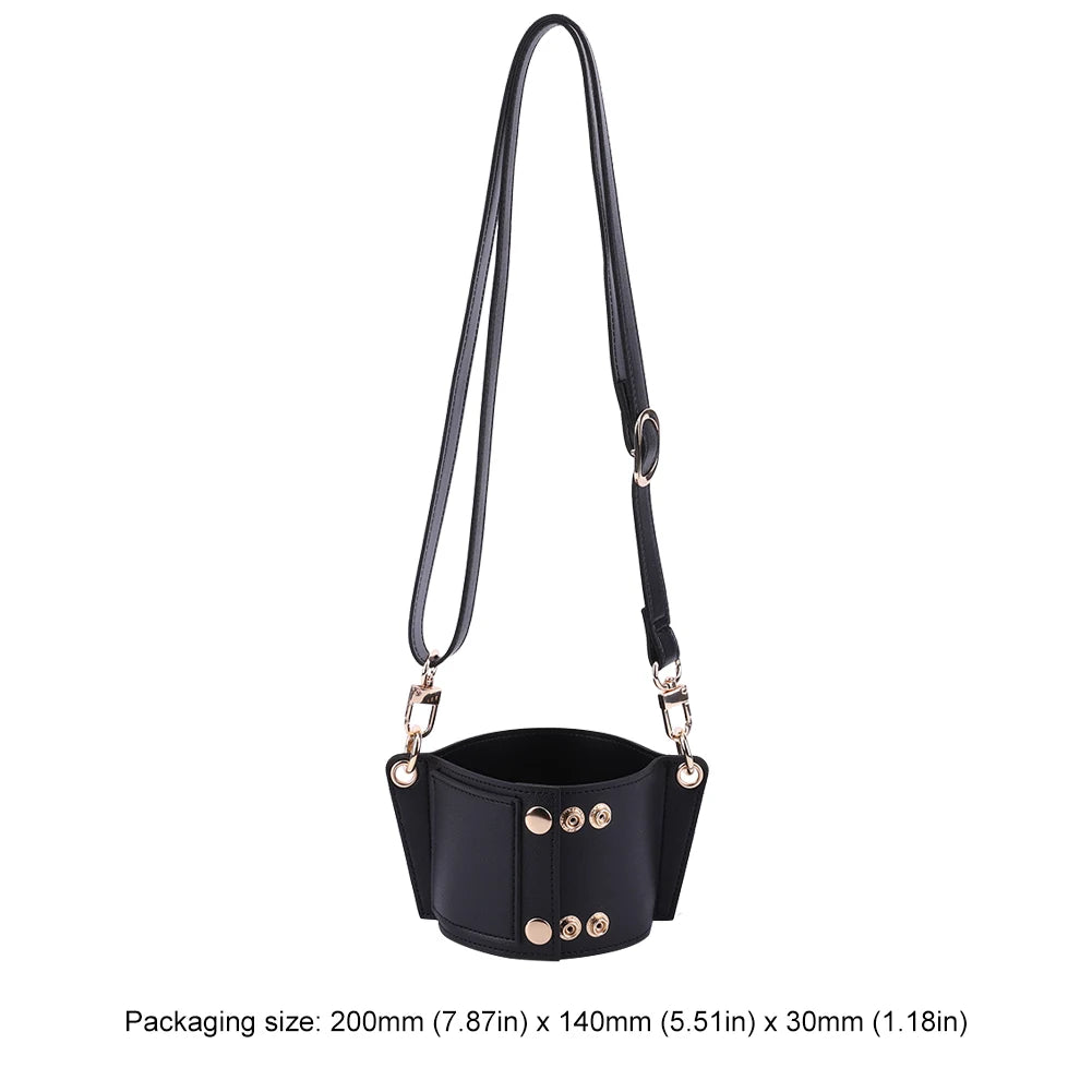 PU Leather Water Bottle Sling Bag with Adjustable Strap Portable Cup Cover For STANLEY 30oz & 40oz Tumbler for Outdoor Travel