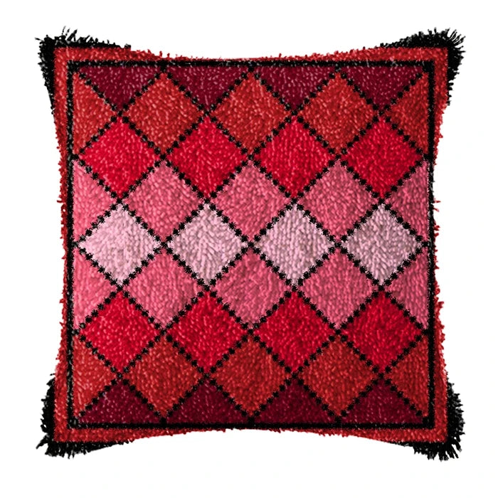 Smyrna Flower Latch Hook Kit Mats Cushion Pillow DIY Crafts Simple Cushion Embroidery Latch Hook Rug Needlework Button Packages
