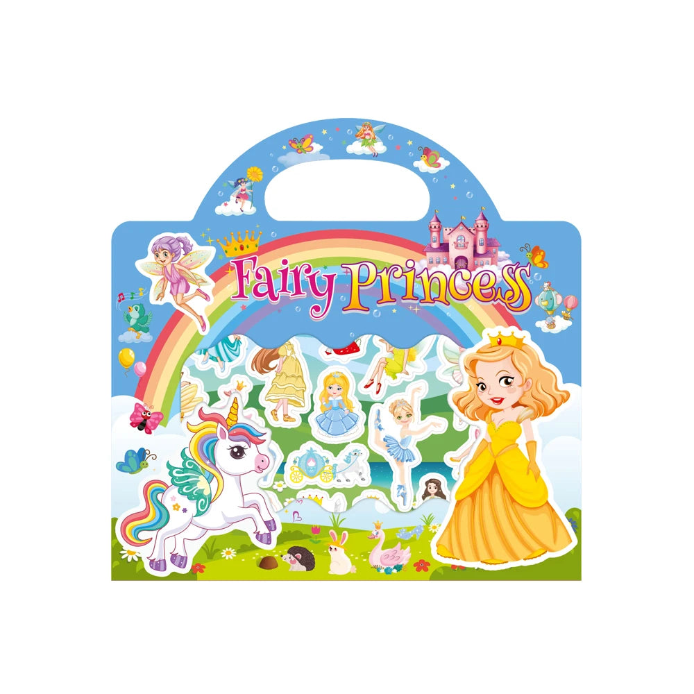 Reusable Cartoon Animal Scene Stickers for Kids DIY Hand-on Puzzle Learning Cognition Puzzle Book Educational Toy Gift for Child