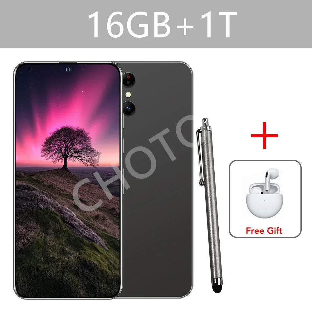 2025 Cellphones S+ 24 Ultra Original 5G Smartphone 7.3HD Dual SIM Cell Phone 7800mAh Android 14 Global Version Mobile Phones