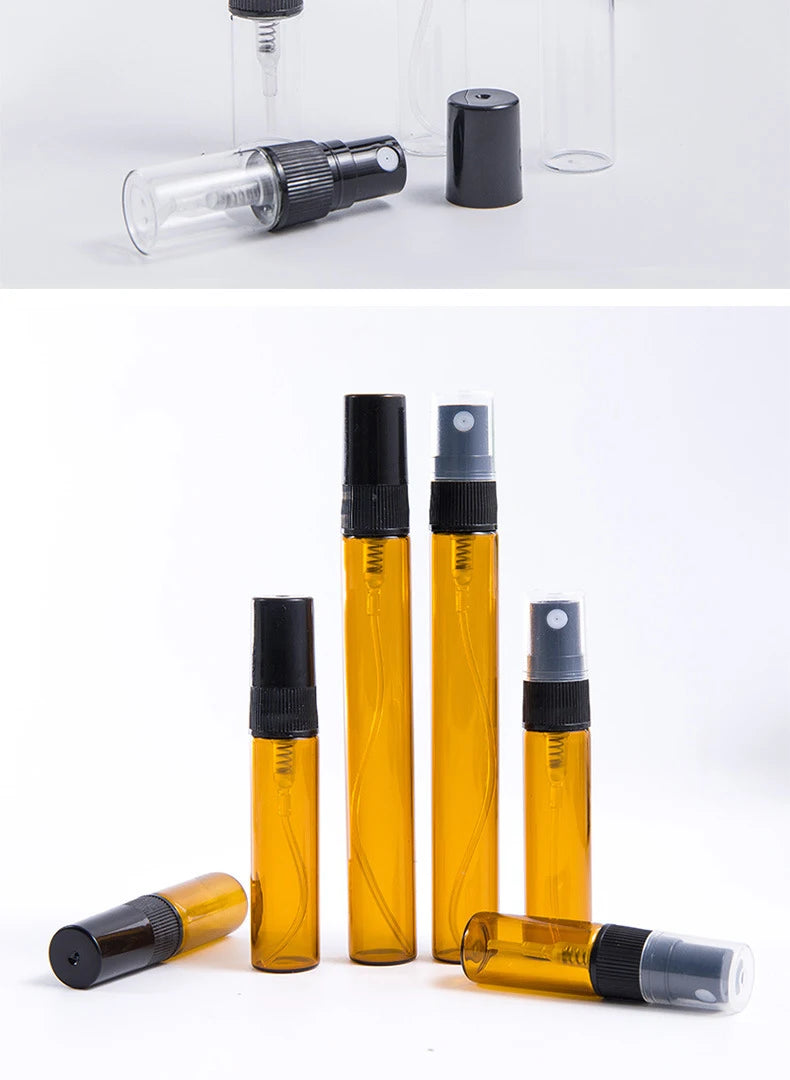 10/20/50PCS 3ml 5ml 10ml Perfume Refillable Spray Bottle Portable Glass Atomizer Container Small Sample With Dispenser Tool