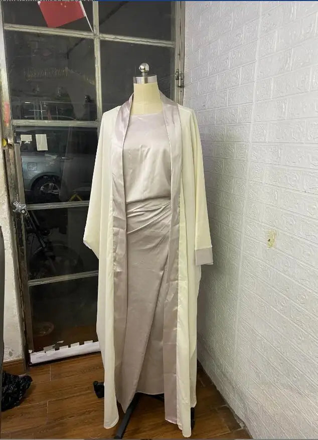 Ramadan Eid Abaya Dress for Women 2 Piece Set Women Dubai Saudi Islam Morocco Kaftan Party Long Robe Open Abayas Vestidos