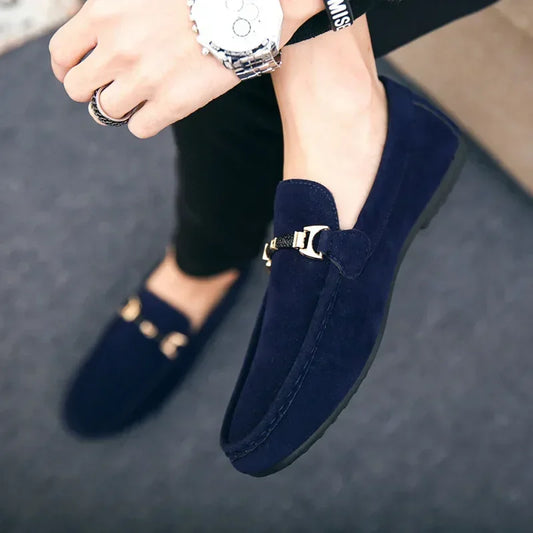 Men'S Loafers Slip-Ons Walking Shoes Soft High Quality Flats Male Walking Shoes Suede Casual Loafers Summer Beach Shoes - Belvar