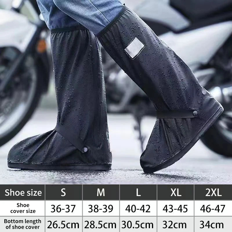 Thicken High Tube Outdoor Camping Waterproof Shoes Reusable Motorcycle Cycling Bike Rain Boot Shoes Covers Rainproof Shoes Cover