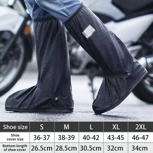 Thicken High Tube Outdoor Camping Waterproof Shoes Reusable Motorcycle Cycling Bike Rain Boot Shoes Covers Rainproof Shoes Cover