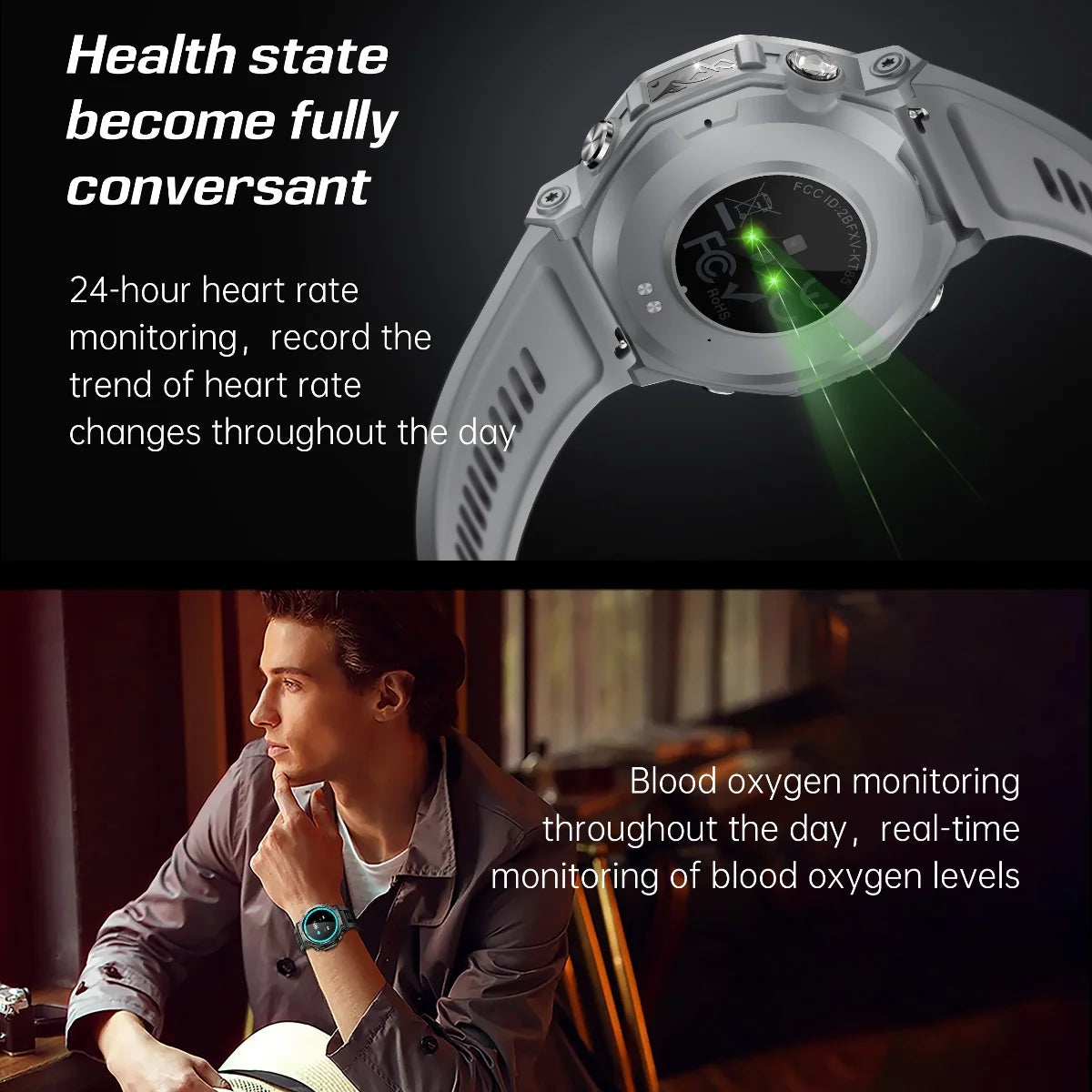 2025 New Military Smart Watch Flashlight/UV Light 5ATM Waterproof Sport Fitness Smartwatch Men Bluetooth Call for Xiaomi IOS