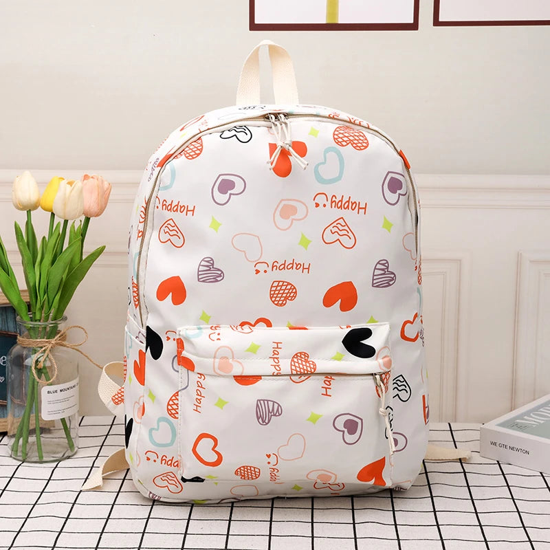 Waterproof Nylon Book Bag Teenage Large Capacity College Backpack Fashion Students School Bag Cute Travel Backbag College Bag