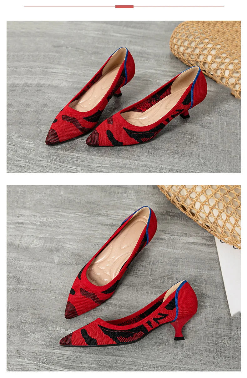 Women's high heels shoes  2025 new spring  / autumn / fashion beautiful breathable sweat absorbing comfortable shallow mouth p - Belvar