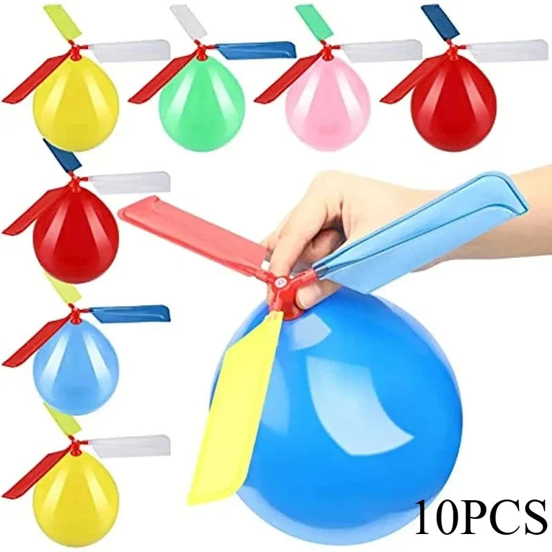 3PCS Air Balloon Helicopter Toy Funny Balloon Ortable Outdoor Helicopter Flying Kid Birthday Party Children's Day Interest Game
