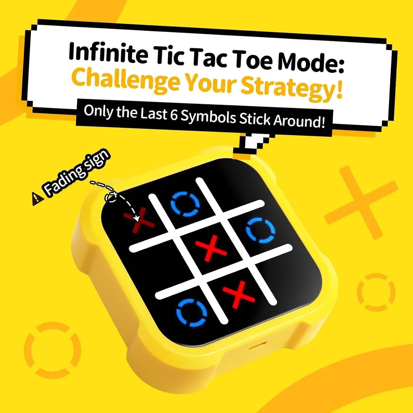Portable Tic Tac Toe Game Console - Handheld Electronic Puzzle for All Ages, Travel Toys with Memory Training & Montessori Gifts