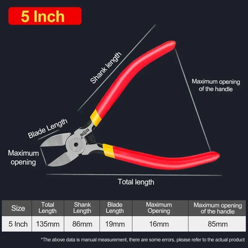Professional cutting pliers Electronic pliers Diagonal pliers Side cutters Cable burr pliers DIY jewelry pliers Repair hand tool
