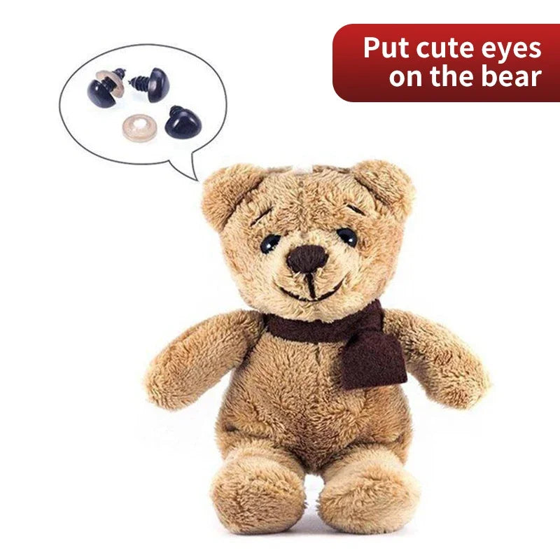 Toys Accessories Plastic Eyes Art Eyes Black Bean Eyes All Black Screw Eyes Plush Doll DIY 100 Eyes
