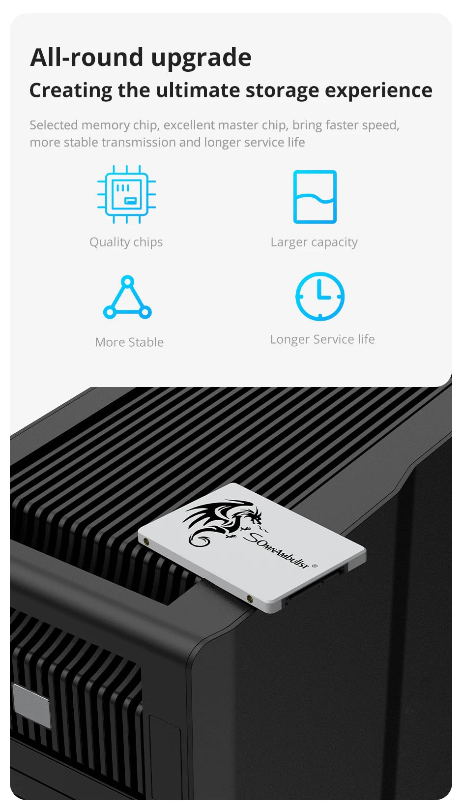 SomnAmbulist SSD 2.5 64GB 128GB 256GB 512GB for Laptop Desktop Solid State Drive Sata3 120GB 240GB 480GB
