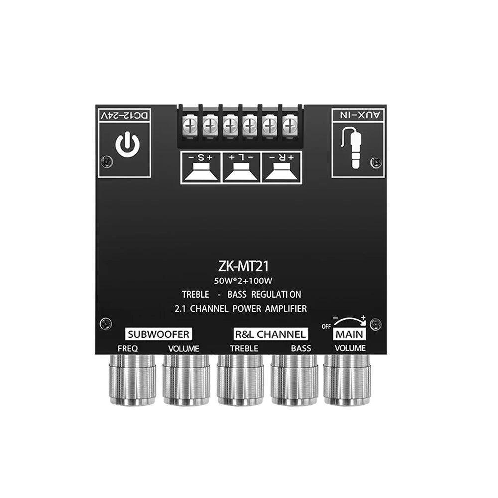 ZK-MT21 Bluetooth 5.0 Subwoofer Amplifier Board For Car Home 50W*2+100W 2.1 Channel Power Audio Stereo Bass Amplifier s Board