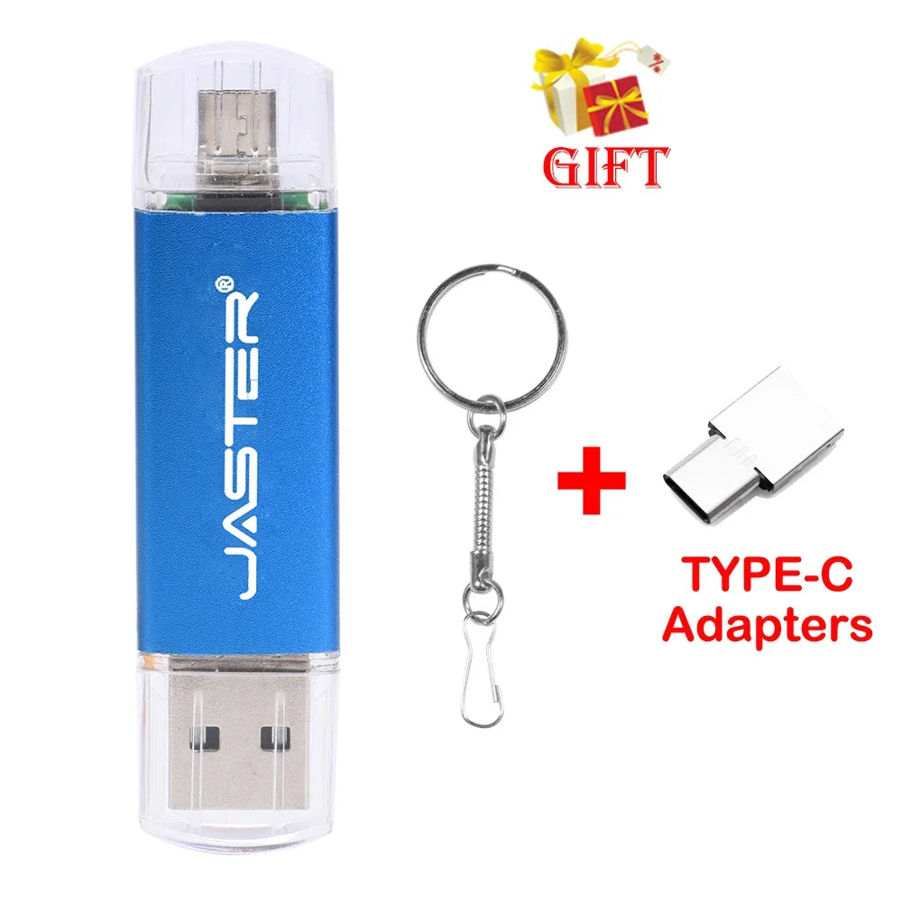 3 In 1 USB Flash Drives 64GB Free TYPE-C Adapters Gifts Pen drive 32GB Black OTG Memory Stick 16GB Key Chain Pendrive 8GB U Disk