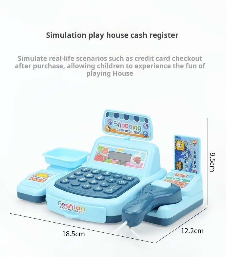 Simulation Shopping Cash House Toys Electronic Game Lighting and Sound Effects Supermarket Cashier Toys Toy for Kids Girl Gifts