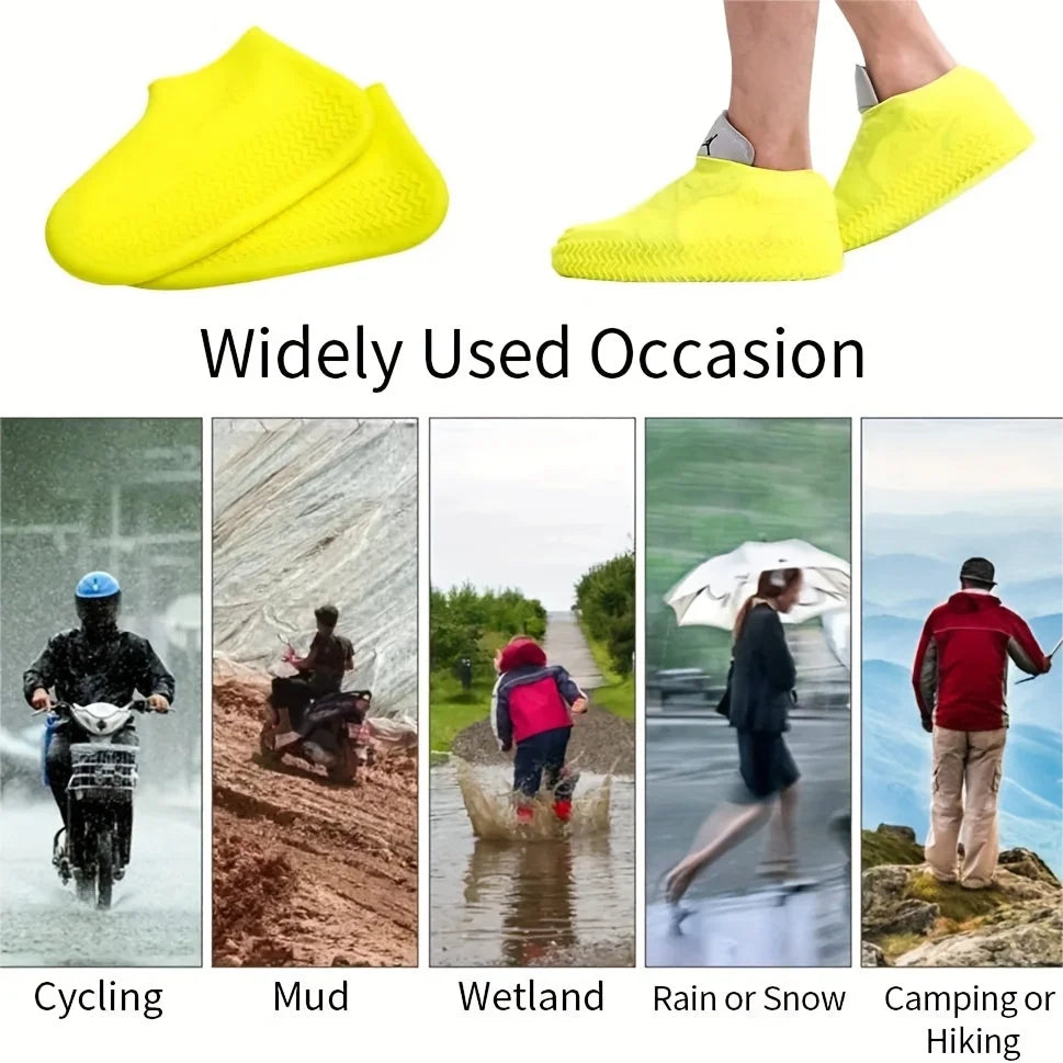 Waterproof Silicone Shoe Covers Reusable Non-Slip Wear-Resistant Rain Shoe Covers Protector Anti-Slip Boot For Outdoor Rainy Day