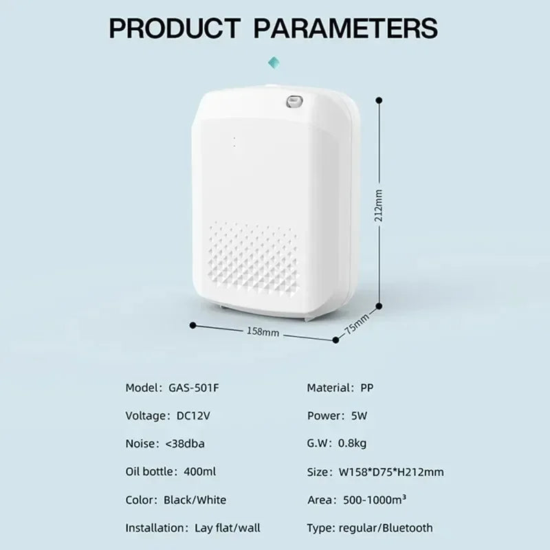 Smart Fragrance Diffuser 500m³ Bluetooth Control Smell Distributor Electric Aromatic Oasis Hotels Air Fresheners For Home