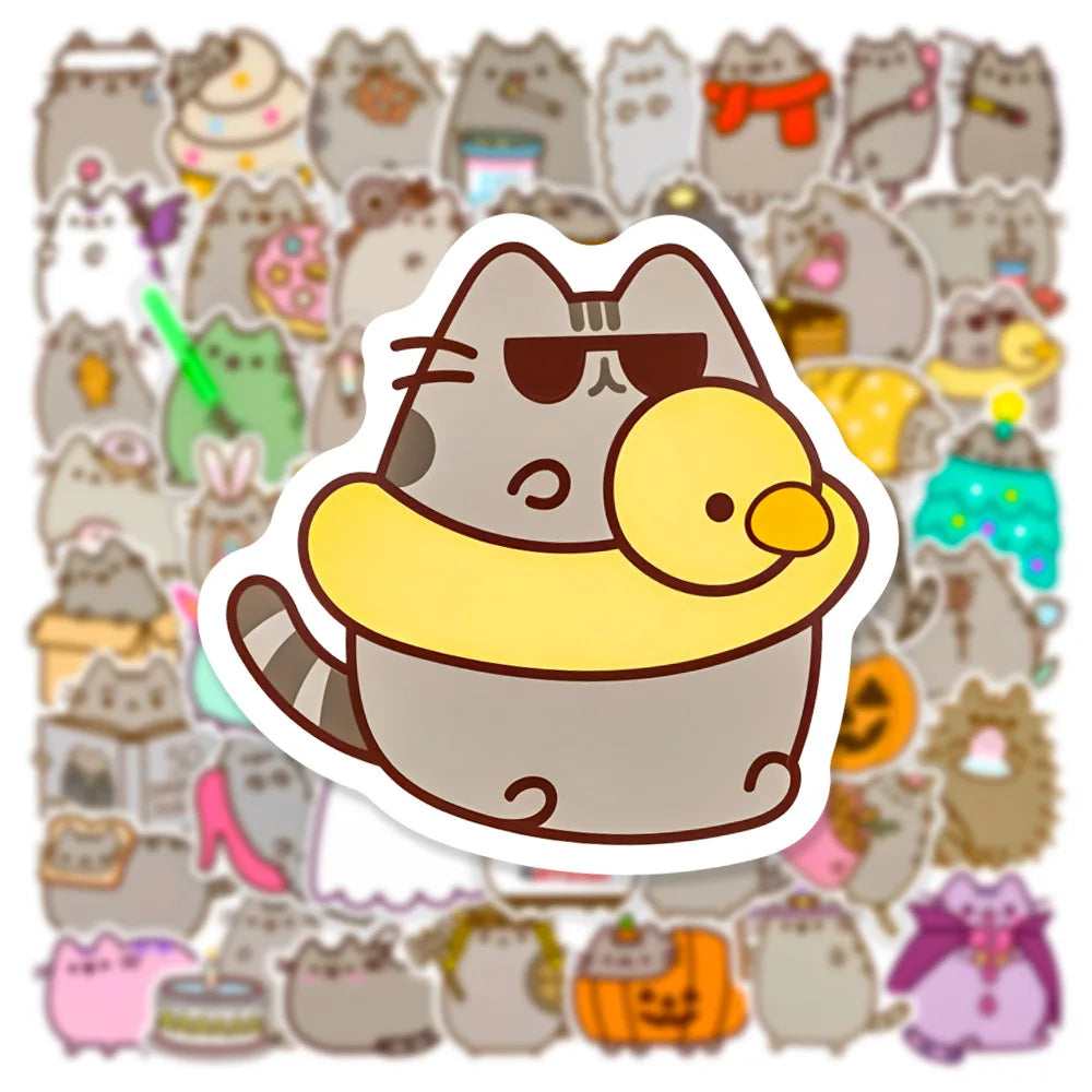 10/30/50PCS Chunky Cat Cute Animal Cartoon Stickers Decorative Stationery Scrapbook Notebook Phone Diary Kawaii Decals Sticker