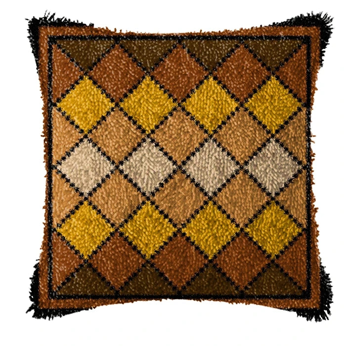 Smyrna Flower Latch Hook Kit Mats Cushion Pillow DIY Crafts Simple Cushion Embroidery Latch Hook Rug Needlework Button Packages