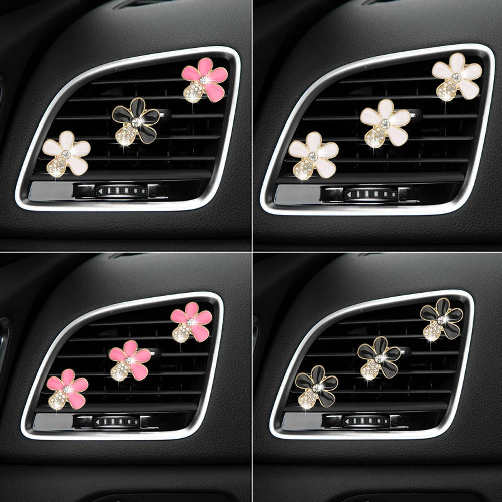 3 pcs Car Decorations Flower Car Air Freshener Vent Clip Car Decor Car Accessories Interior Car Decorations for Women Girls