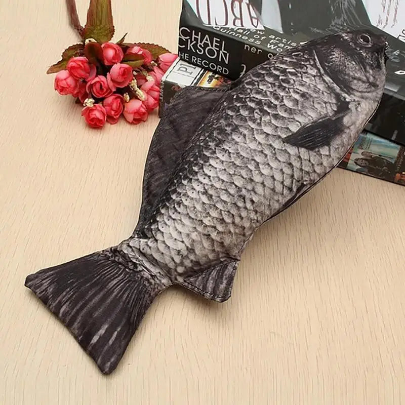Realistic Carp Pen Bag Fish Shape Make-up Pouch Pen Pencil Case With Zipper Makeup Pouch GiftsToiletry Wash Funny Handbag