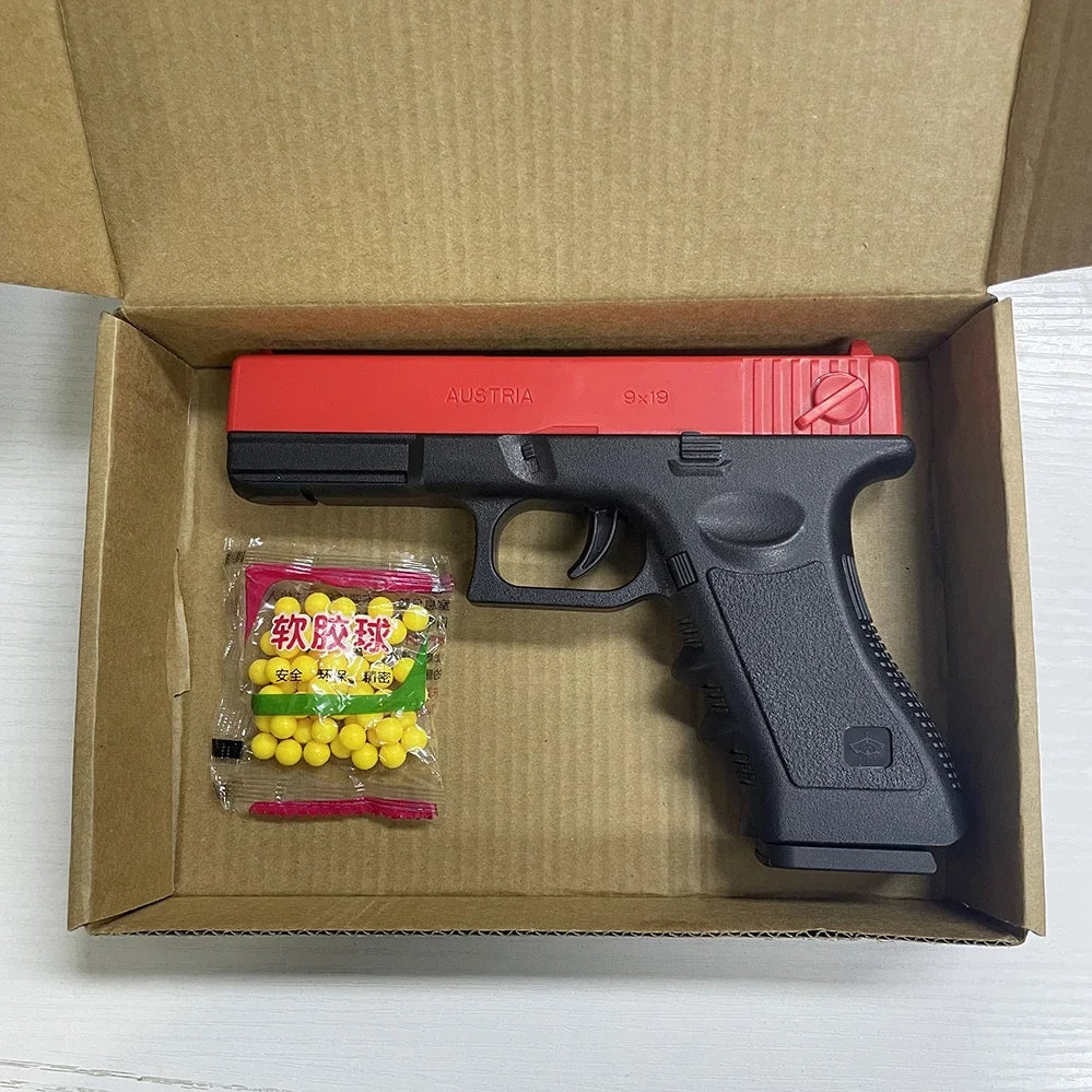 Soft Bullet Airsoft Pistol Manual G17 Toy Gun Lower Magazine With Laser Outdoor Sports CS Game Weapon for Children Adults Gift