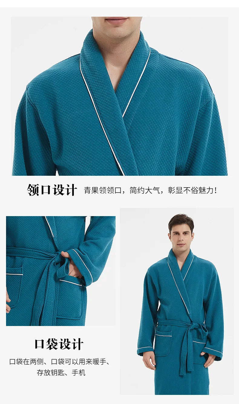 Women Bathrobe Cotton Thick Sleepwear Winter Warm Robe Dressing Gown Casual Long Sleeve Bathrobes Home Wear Clothes Kimono Robe