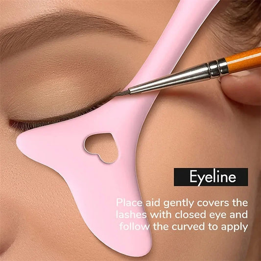 wholesale Multi-functional Eyeliner Stencil Wing Tips Silicone Eyeliner Aid Drawing Lipstick Wearing Aid Reusable Makeup Tools