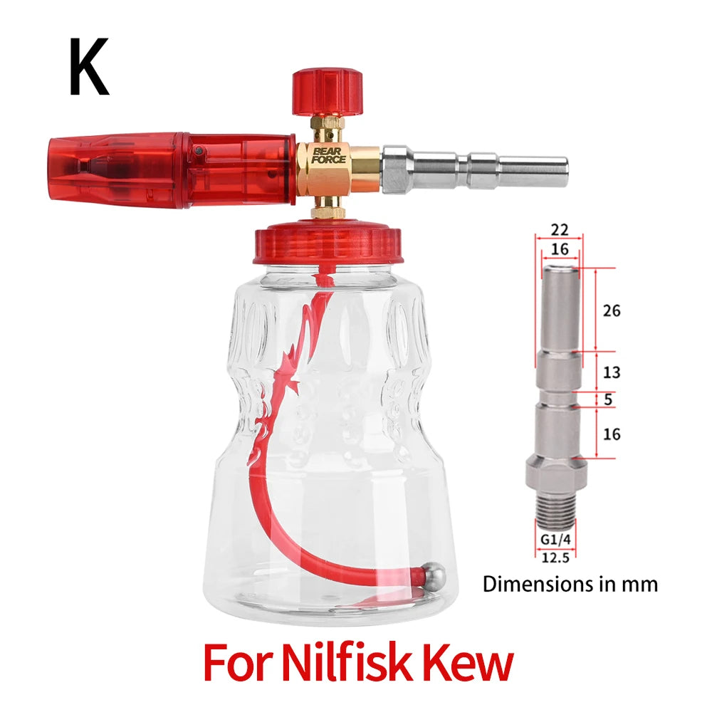 Pressure Washer Brass Snow Foam Lance Foam Nozzle Car Wash Foam Maker for Karcher Elitech Bort AR Bosch Michelin Pressure Washer