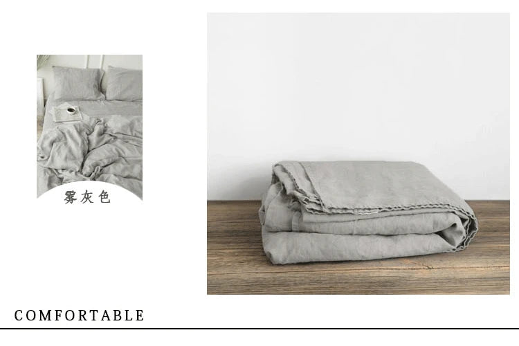 Washed Linen Bed Sheets, Natural Linen Bed Sheets, 1-Piece Set, Breathable and Super Soft Bedding (Excluding Pillowcases)