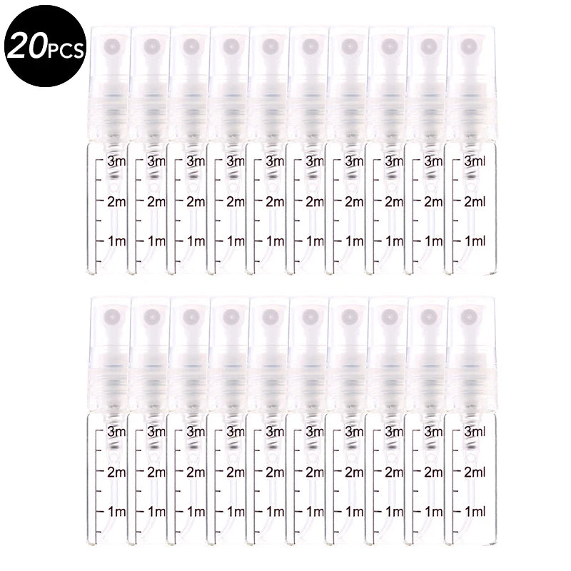 10/20/50PCS 3ml 5ml 10ml Perfume Refillable Spray Bottle Portable Glass Atomizer Container Small Sample With Dispenser Tool