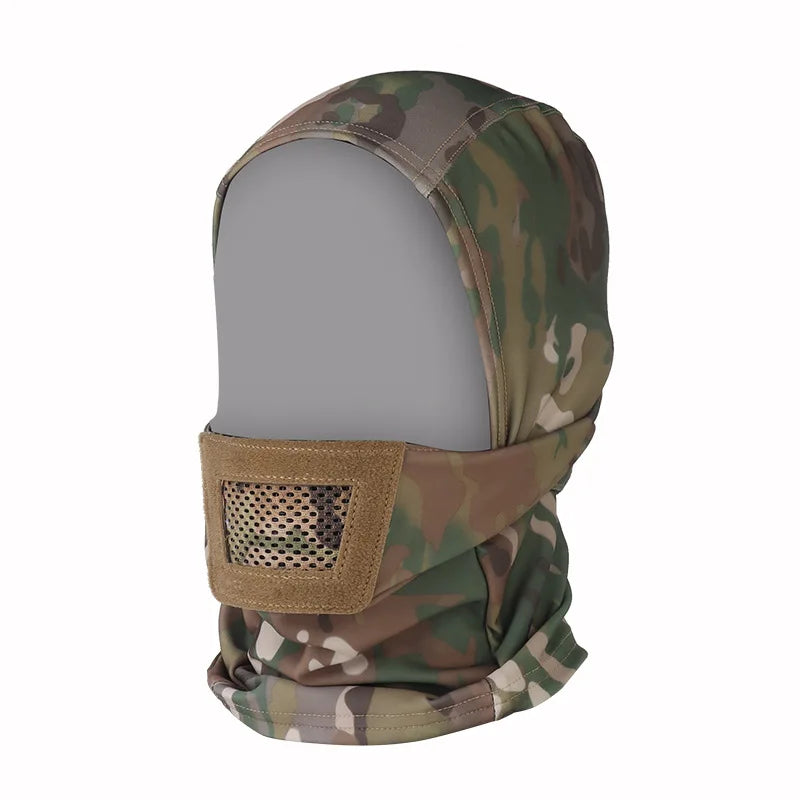 Tactical Knight Mask Outdoor Breathable Elastic Soft Mask Shooting Airsoft Free Ears Face Protective Airsoft Combat Headgear