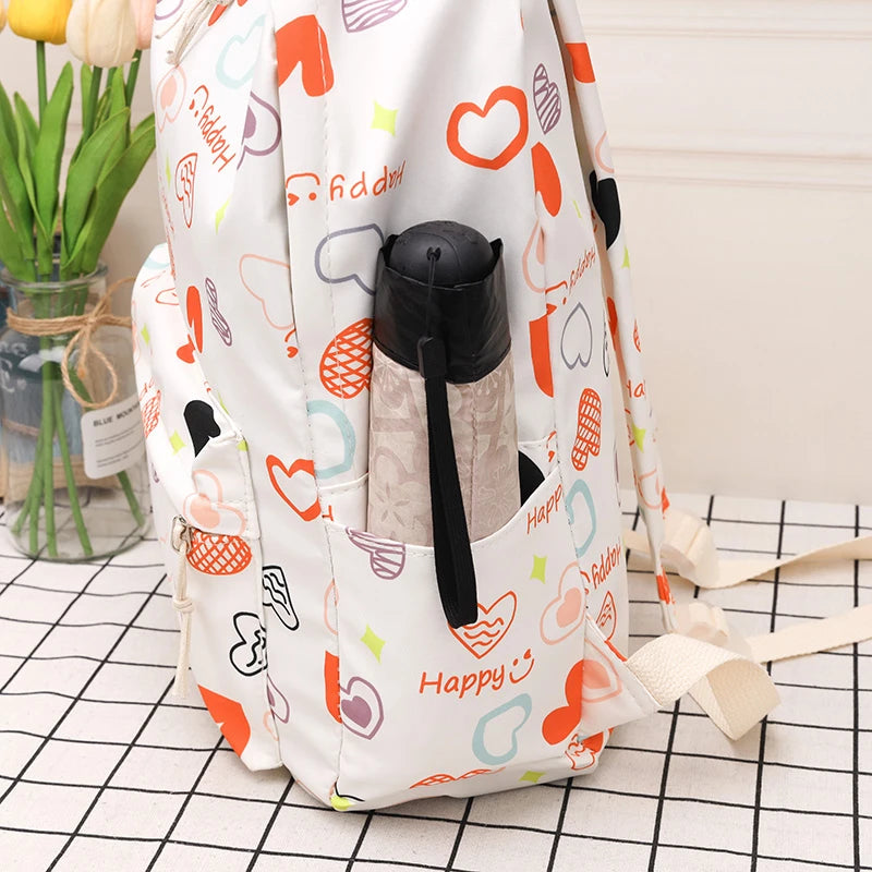 Waterproof Nylon Book Bag Teenage Large Capacity College Backpack Fashion Students School Bag Cute Travel Backbag College Bag