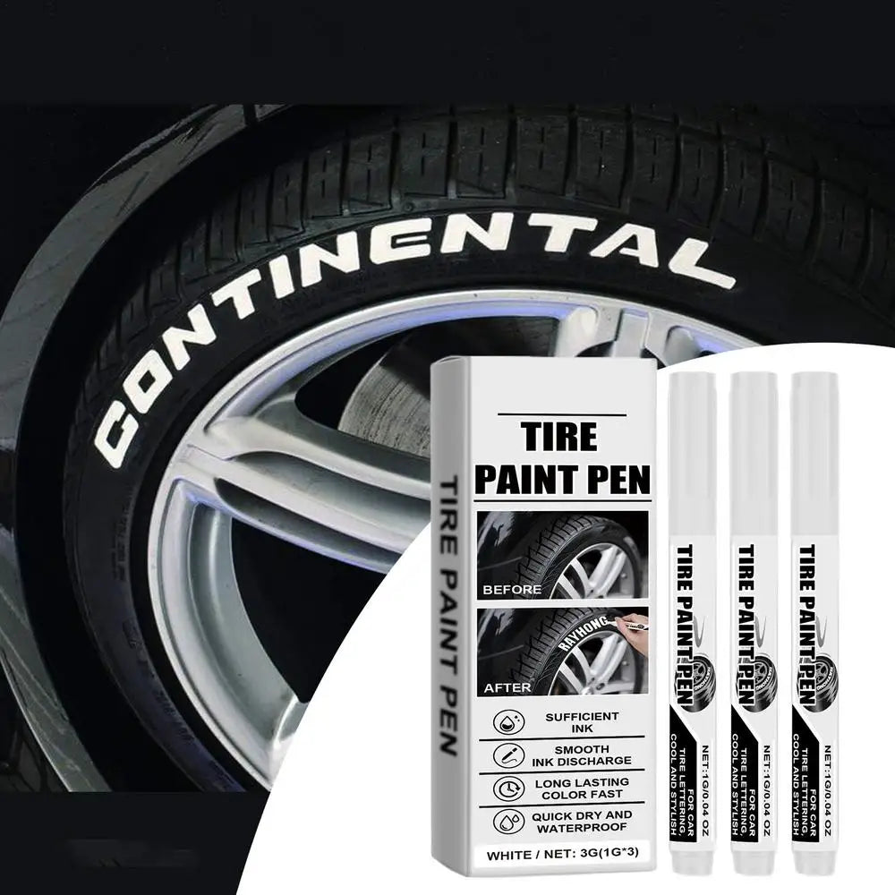 White Paint Pens 3X Paint Pens Tire Markers Quick Dry Marking Pens Oil Based Marker Pen Waterproof Permanent Markers For Rubber