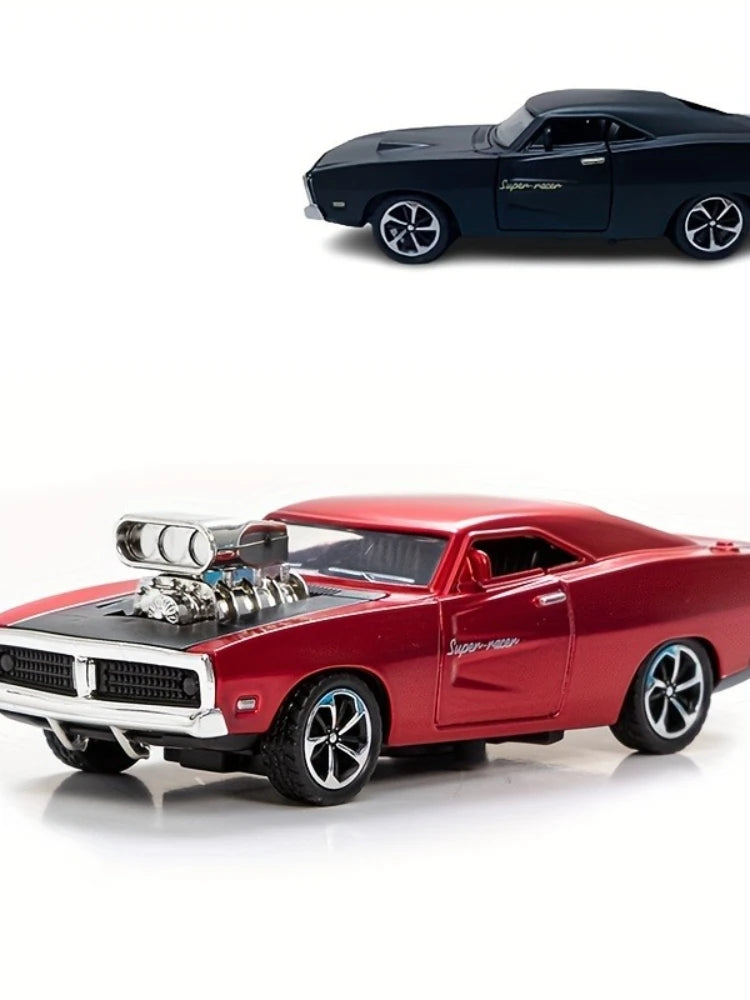 Simulation 1: 32 Alloy Dodge Sports Car Model Children's Toy Car Accessories Return Car Openable Die Casting Model