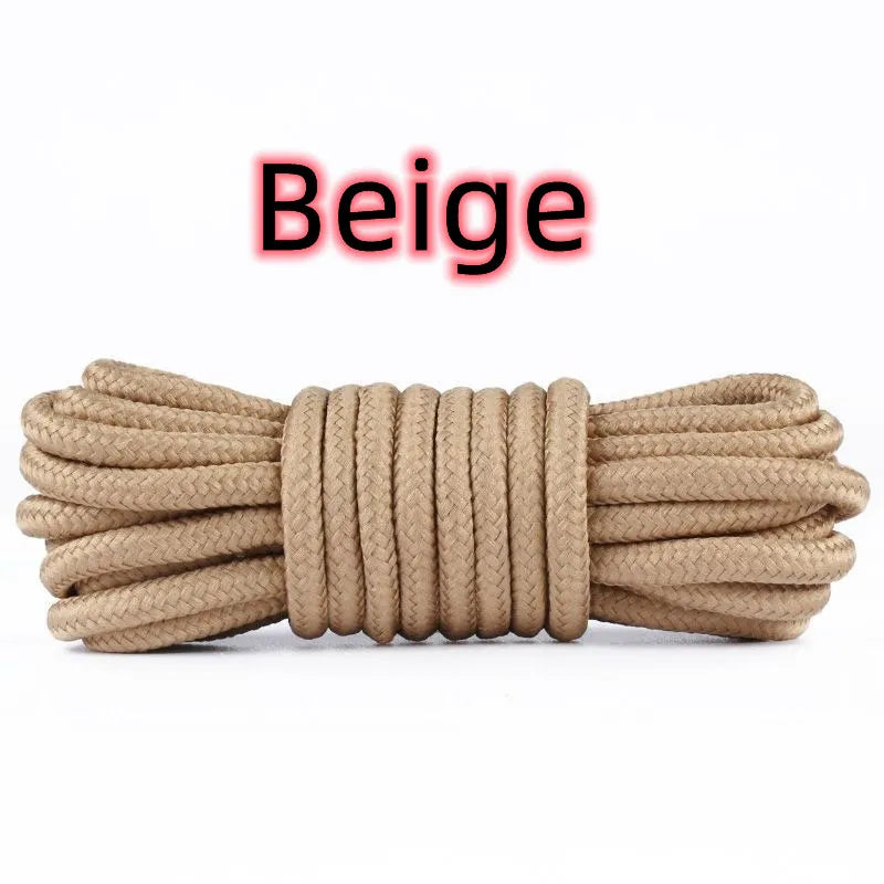 2pcs/ Pair Round Solid Polyester Black Brown Shoelaces For Marten Boot Women Men Outdoor Hiking Boots Sports Shoes Lace Strings