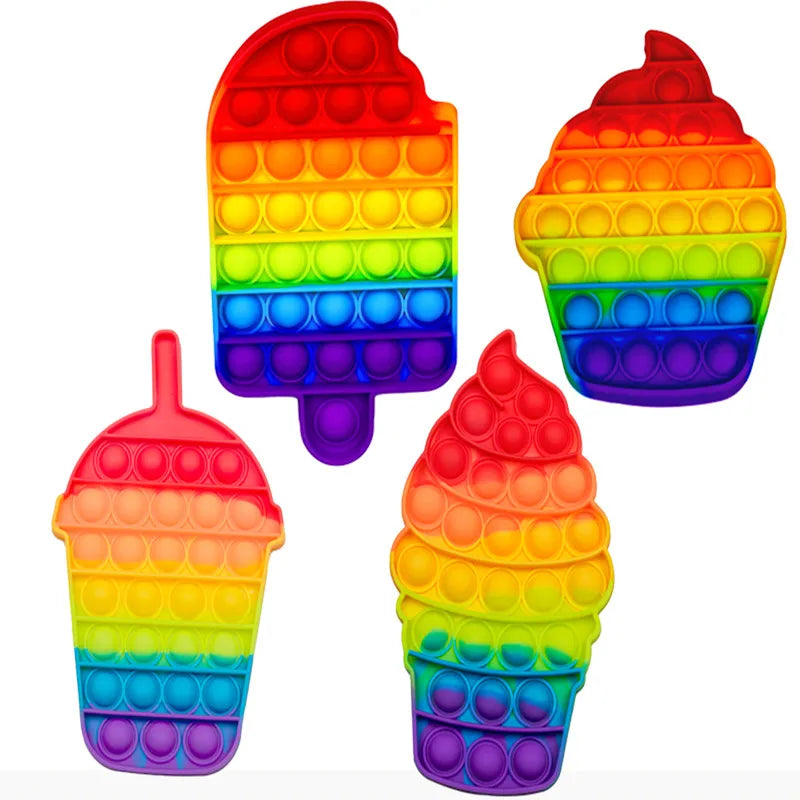 2023 Newest Silicone Rubber Anti Anxiety Stress Relief Push Pop Fidget Toys Squeeze The Toy For Kids Adults Special Needs