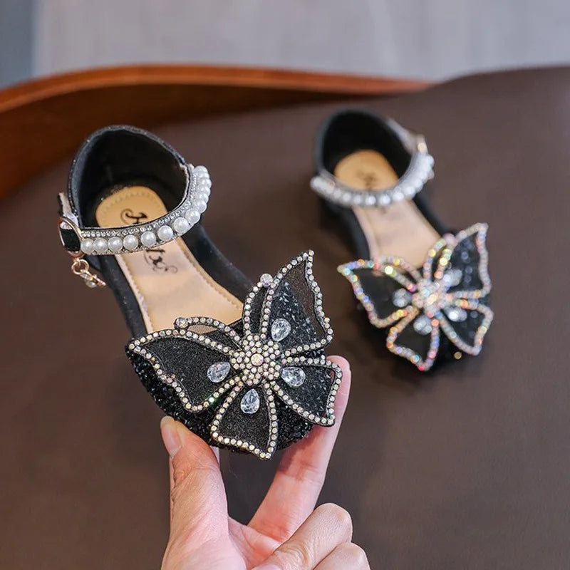 Toddler Girls Dress Shoes for Girls Princess Shoes Low Heels Toddler Soft Sole Glitter Shoes for Wedding Party