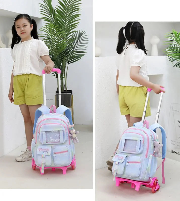 School Rolling backpack Bags school wheeled backpack for girls  kids School trolley bag for girls school bag wheels for girls