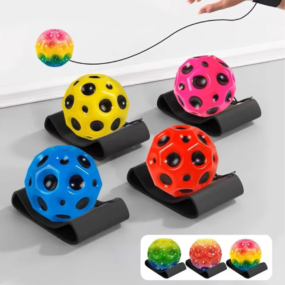 Unpress Toys Wrist High Elastic Hole Hole Moon Stone Foam Swing Ball Children Adult Sports Gifts
