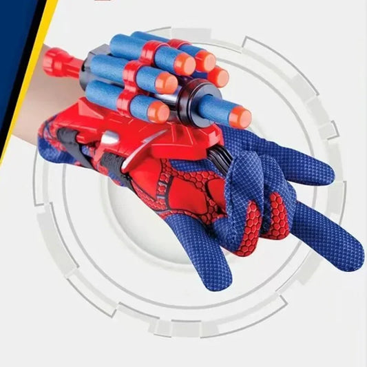Soft Bullets Launcher Spray Wrist With Gloves Launching Soft Bomb Toy Gun Outdoor Games Spider-Man Toys
