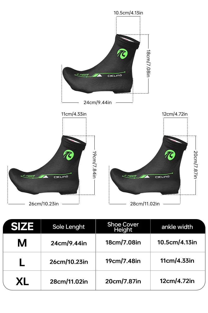 X-TIGER Winter Cycling Sport Shoe Cover Boot Warm Covers Thermal Windproof Overshoes MTB Bicycle Riding Racing Shoes Protector